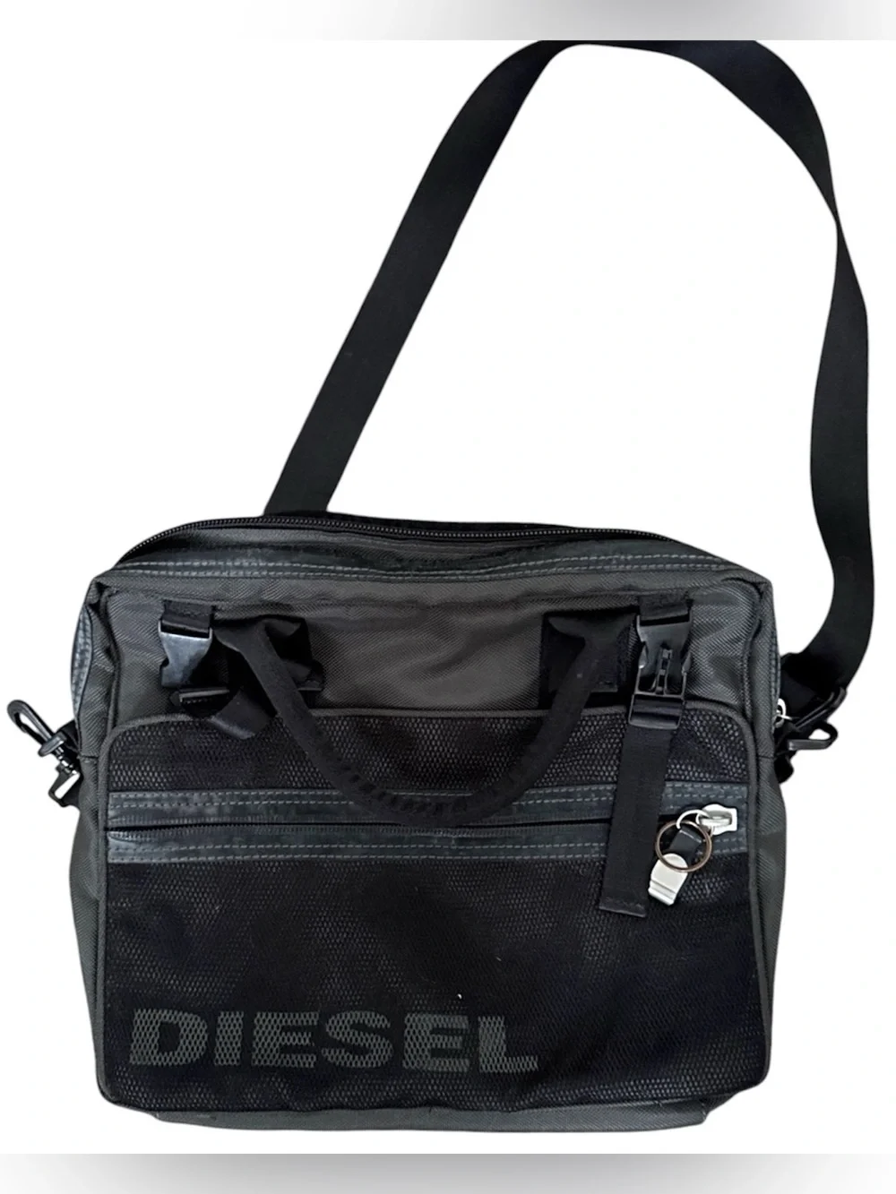 Diesel Black and Gray Crossbody Messenger Bag